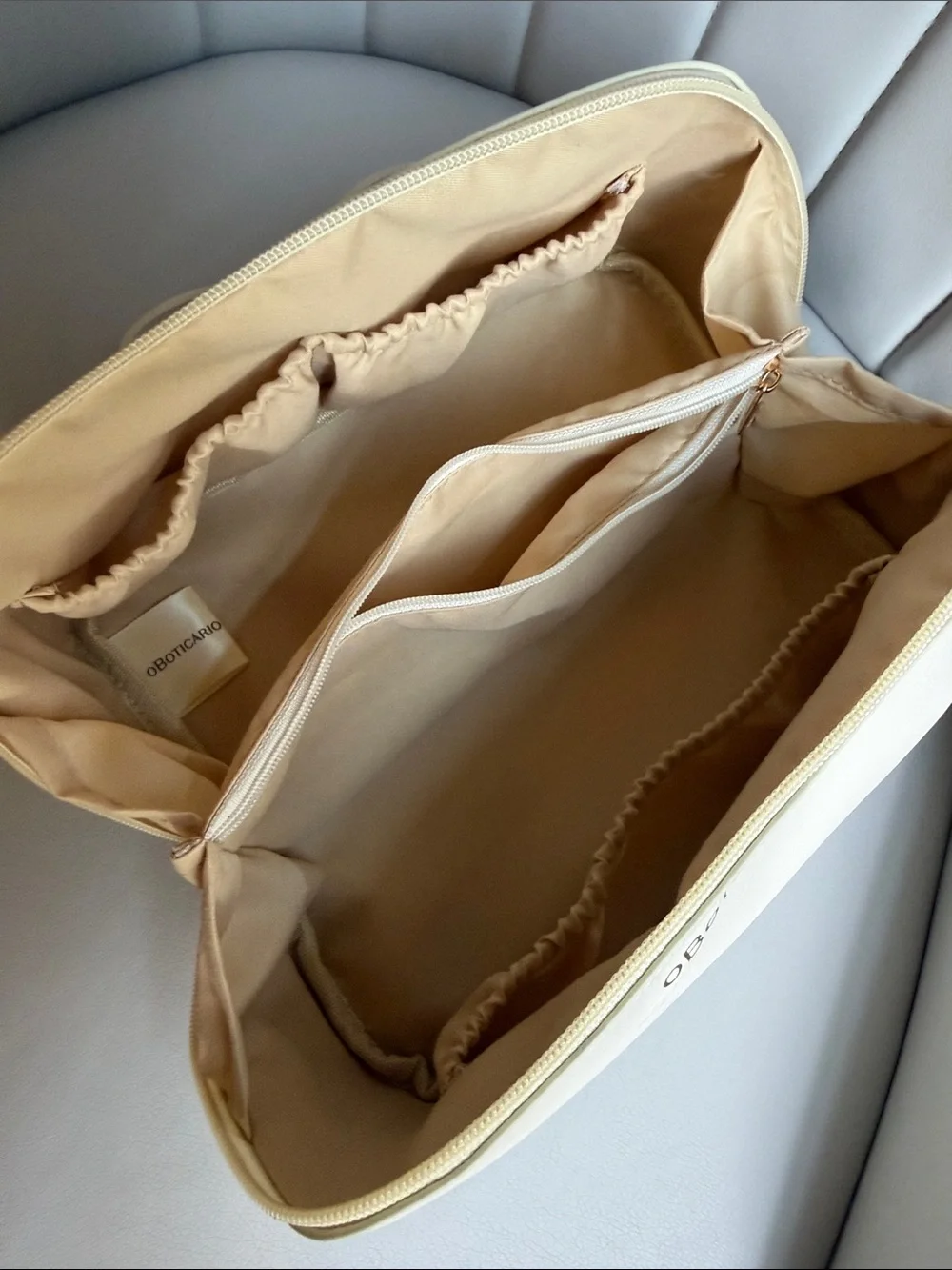 Cream Travel Cosmetic Case